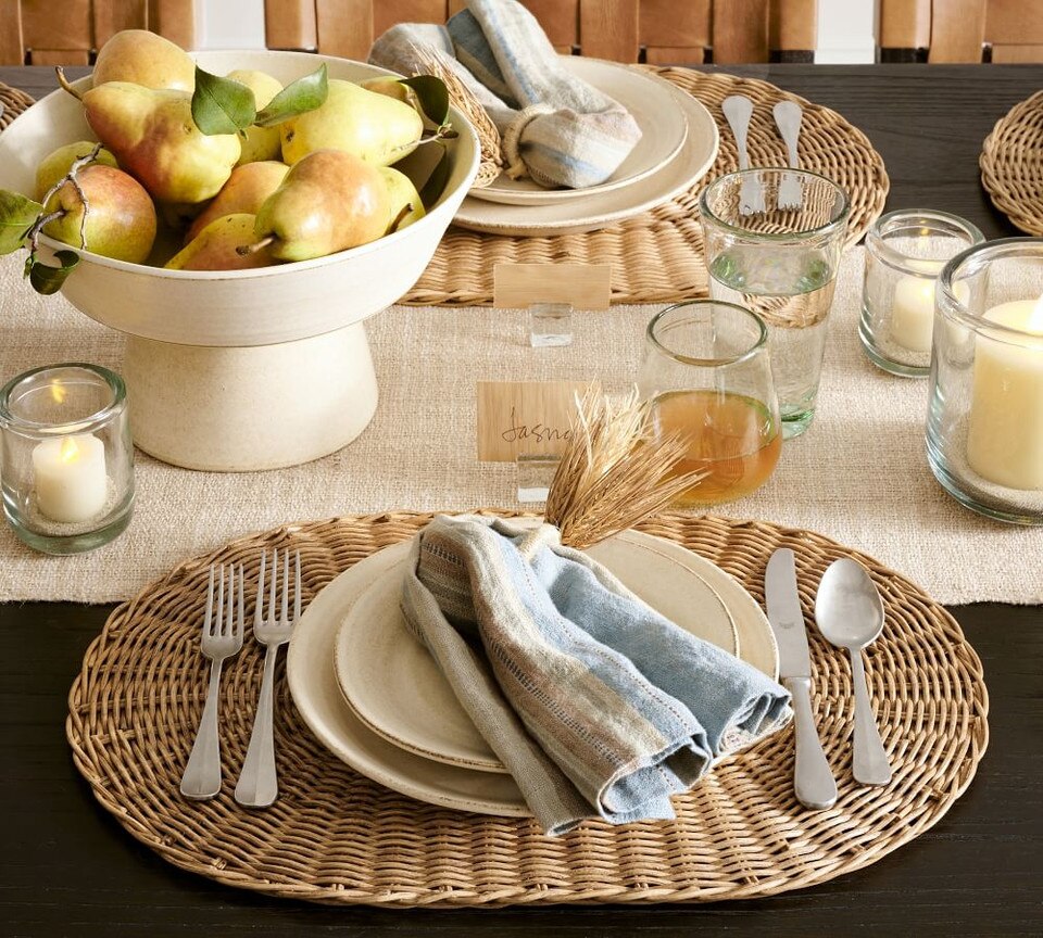 Larkin Reactive Glaze Stoneware Dinnerware Collection Pottery Barn